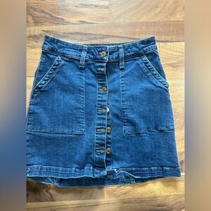 J. Crew Indigo Button-Up Mini Skirt- NWOT